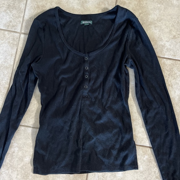 Wild Fable Black Button Down Long Sleeve Shirt - Picture 3 of 3